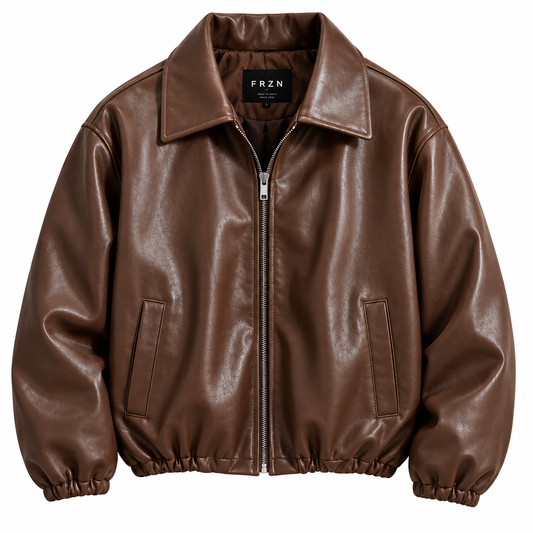 Blouson en Cuir Marron Homme – Style Bomber Élégant | CUIRÉO